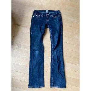 True Religion sz 28 blue Jean Denim women straight leg